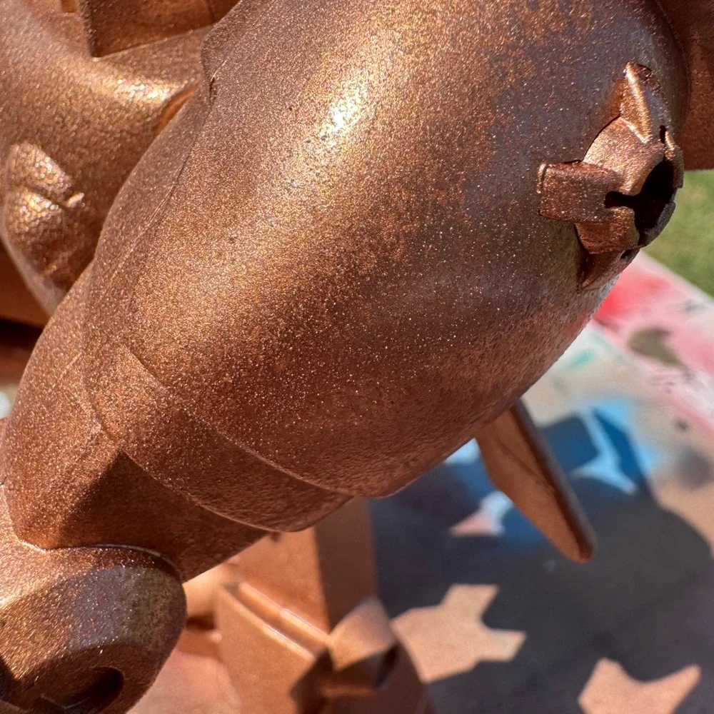 Hammered Copper Custom Painted Transformer Decorative Toy - Picture 6 of 7